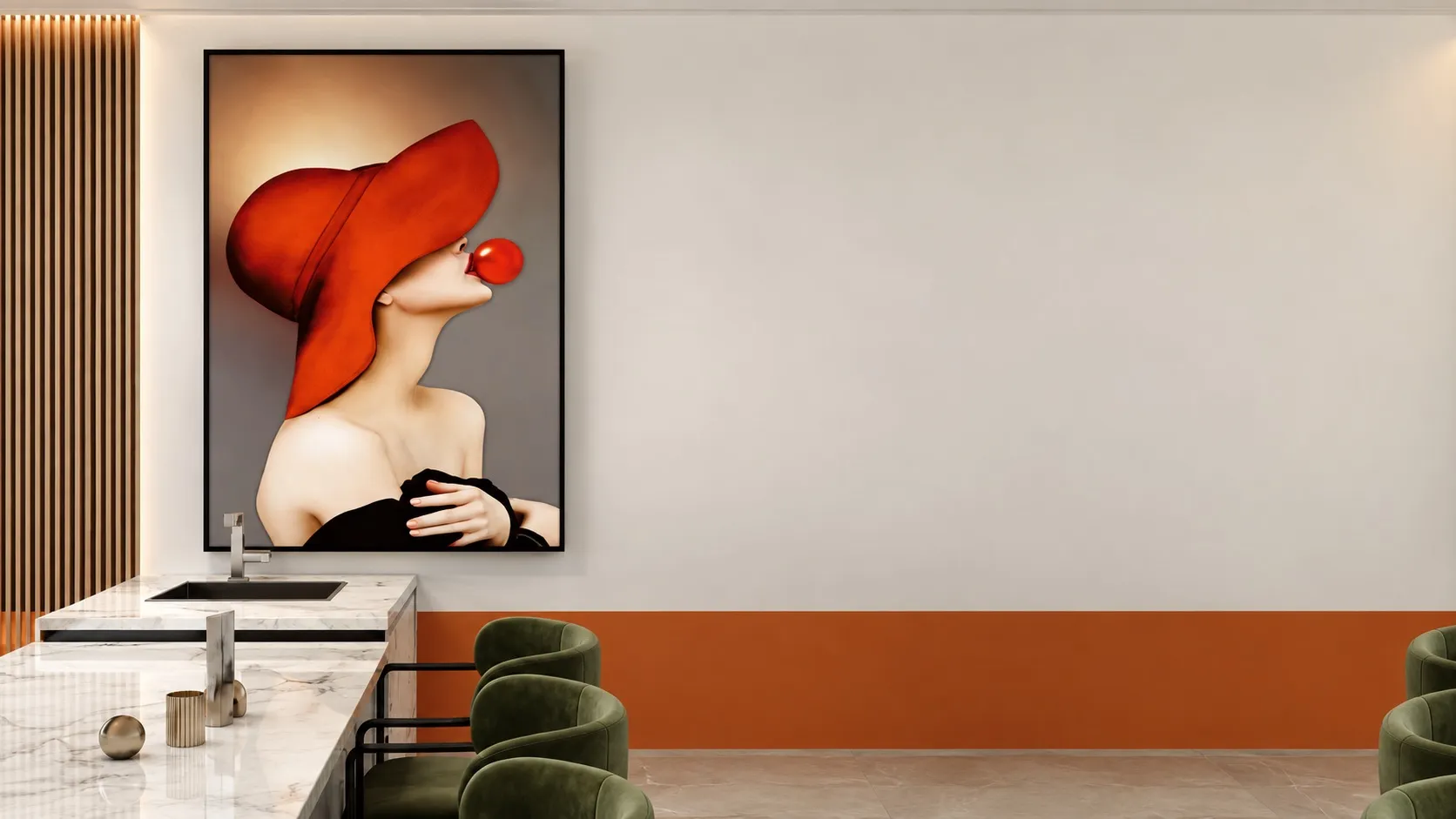Brushed-metal wall cladding with vertical brushed finish in a retail interior.