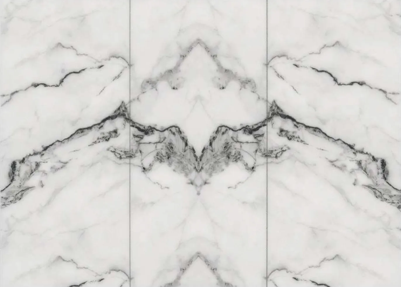 High-gloss marble-effect panel swatch in Alpine White.
